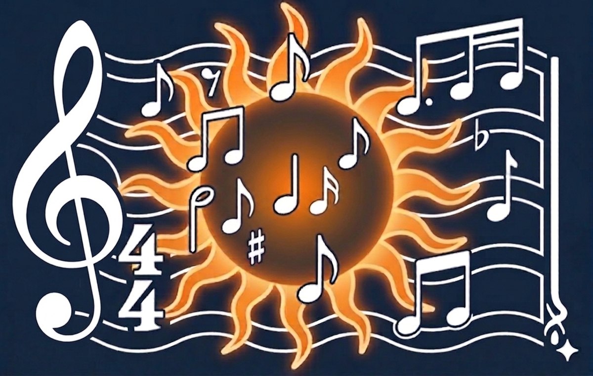 The PieceFoundry logo, a sun surrounded by musical notes on a staff